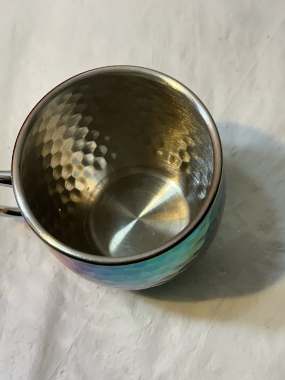 Cambridge Silversmiths 20 oz Rainbow Hammered Moscow Mule Mug stainless steel